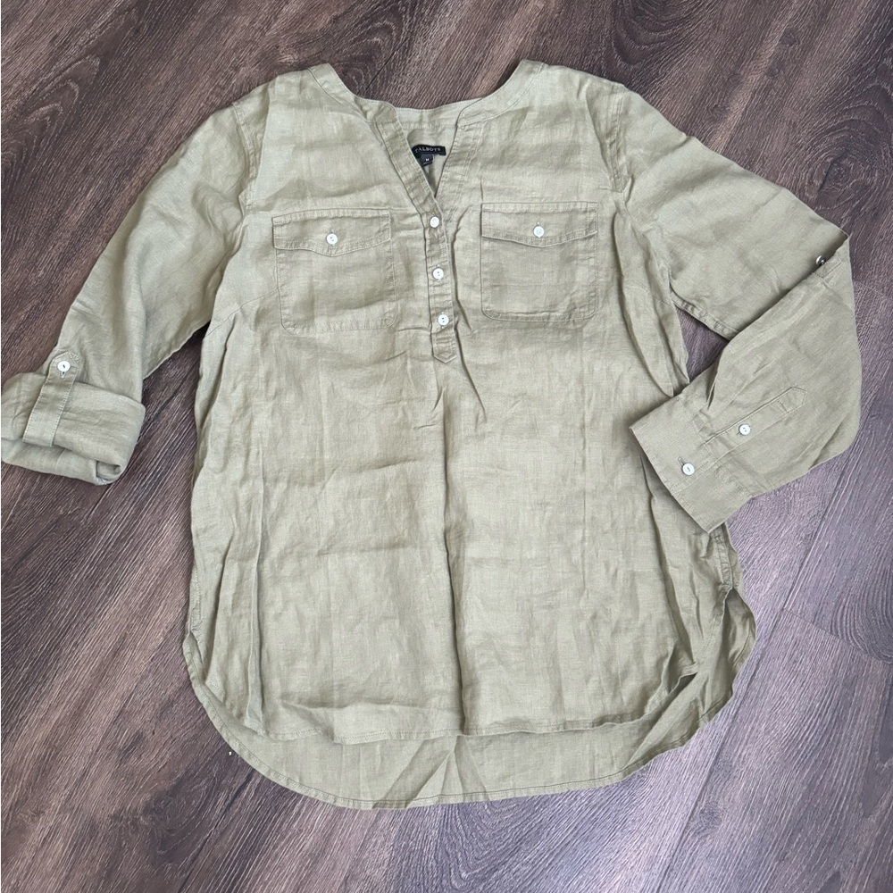 New! 100% linen breezy shirt.